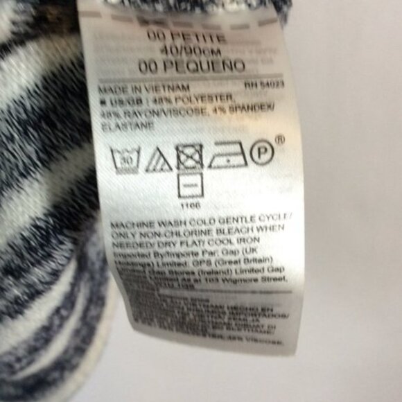 Banana Republic White & Navy Blue Stripped Dress Size 00P Short Flutter Sleeves - Picture 4 of 7